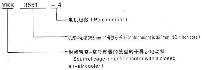 YKK系列(H355-1000)高压YJTFKK4502-6-355KW三相异步电机西安泰富西玛电机型号说明